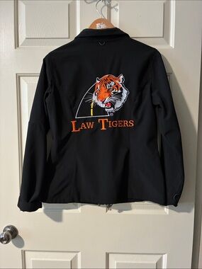 Eddie Bauer Women’s Black Jacket with Orange Tiger Embroidery - "Law Tigers"